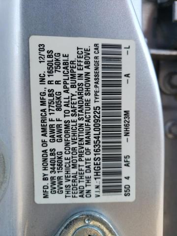 Photo 11 VIN: 1HGES16354L009225 - HONDA CIVIC 