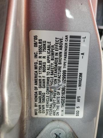 Photo 11 VIN: 1HGES16365L029999 - HONDA CIVIC 