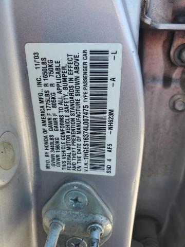 Photo 11 VIN: 1HGES16374L007475 - HONDA CIVIC 