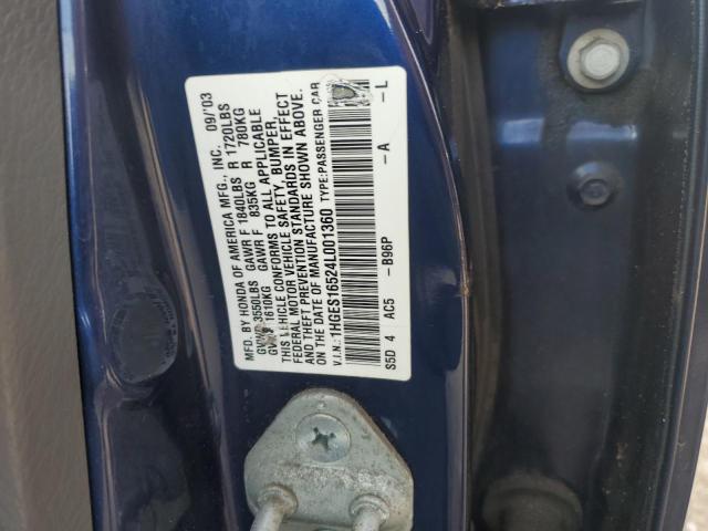 Photo 11 VIN: 1HGES16524L001360 - HONDA CIVIC LX 