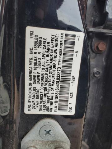 Photo 11 VIN: 1HGES16543L033273 - HONDA CIVIC 