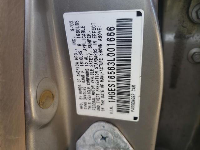 Photo 11 VIN: 1HGES16563L001666 - HONDA CIVIC LX 