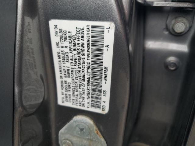 Photo 11 VIN: 1HGES16564L021904 - HONDA CIVIC 