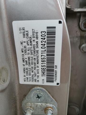 Photo 11 VIN: 1HGES16571L042403 - HONDA CIVIC 