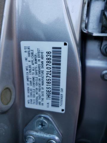 Photo 12 VIN: 1HGES16572L078836 - HONDA CIVIC LX 