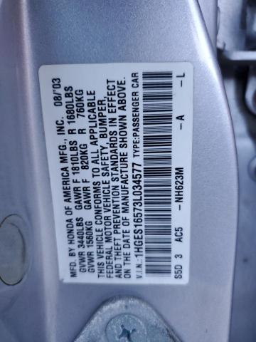 Photo 11 VIN: 1HGES16573L034577 - HONDA CIVIC 