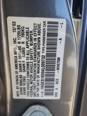 Photo 11 VIN: 1HGES16594L009732 - HONDA CIVIC 