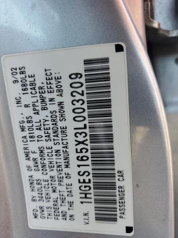 Photo 11 VIN: 1HGES165X3L003209 - HONDA CIVIC 