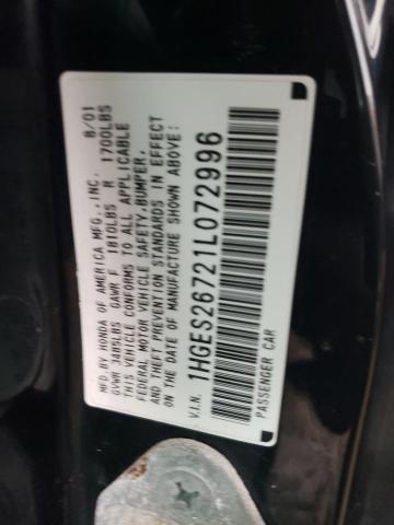 Photo 12 VIN: 1HGES26721L072996 - HONDA CIVIC EX 