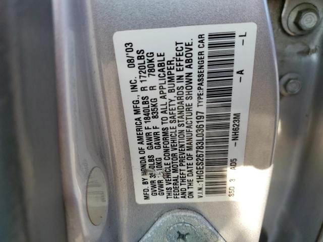 Photo 11 VIN: 1HGES26783L036197 - HONDA CIVIC 