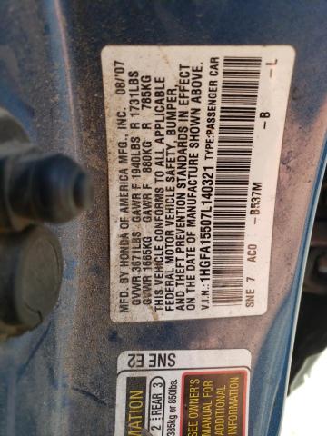 Photo 12 VIN: 1HGFA15507L140321 - HONDA CIVIC LX 