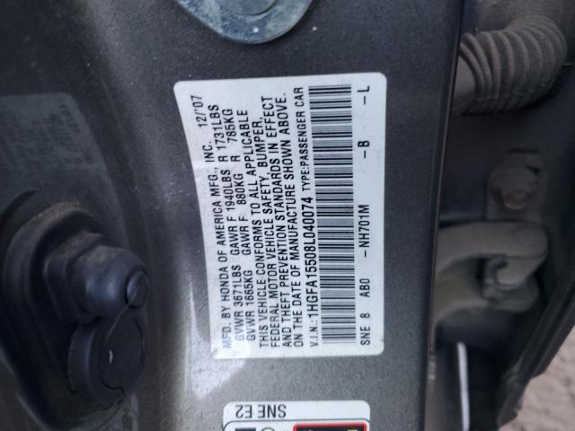 Photo 11 VIN: 1HGFA15508L040074 - HONDA CIVIC 