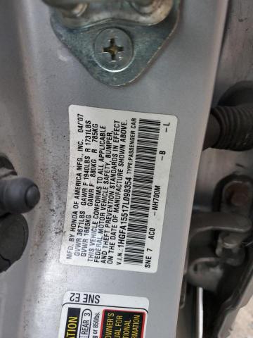 Photo 11 VIN: 1HGFA15517L098354 - HONDA CIVIC 