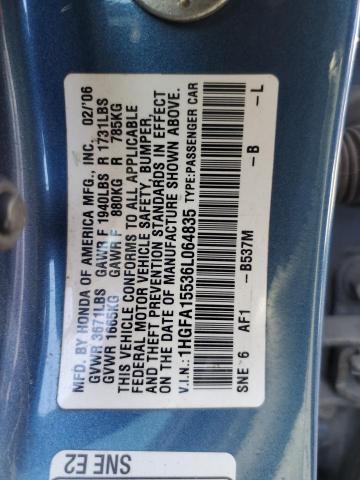 Photo 11 VIN: 1HGFA15536L064835 - HONDA CIVIC 