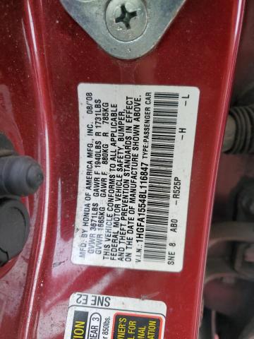 Photo 11 VIN: 1HGFA15548L116847 - HONDA CIVIC 