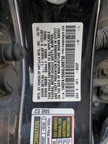 Photo 11 VIN: 1HGFA15566L008730 - HONDA CIVIC LX 