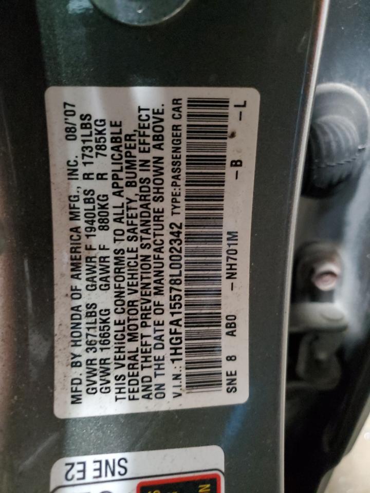 Photo 11 VIN: 1HGFA15578L002342 - HONDA CIVIC 