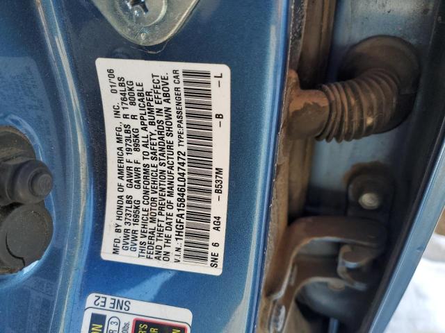 Photo 11 VIN: 1HGFA15846L047472 - HONDA CIVIC 