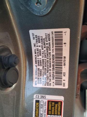 Photo 11 VIN: 1HGFA15848L024938 - HONDA CIVIC EX 