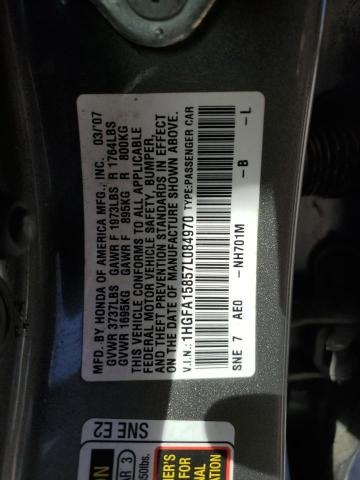 Photo 11 VIN: 1HGFA15857L084970 - HONDA CIVIC EX 