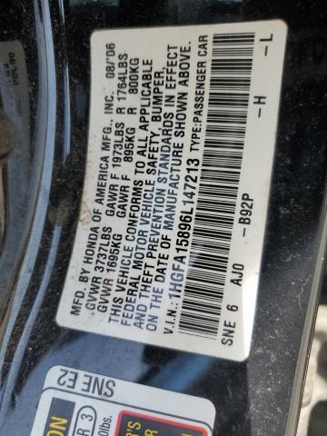 Photo 11 VIN: 1HGFA15896L147213 - HONDA CIVIC 