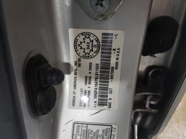 Photo 12 VIN: 1HGFA16476L811908 - HONDA CIVIC LX 