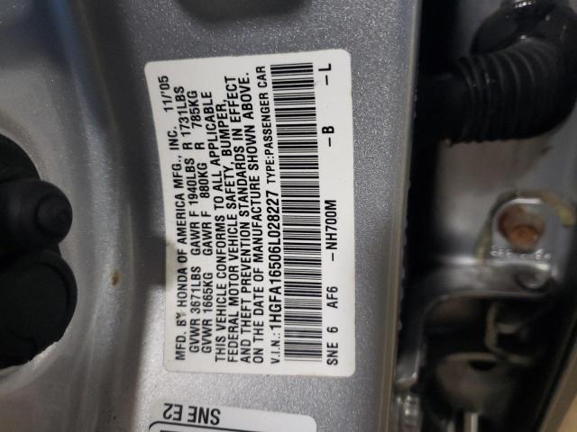 Photo 11 VIN: 1HGFA16506L028227 - HONDA CIVIC 