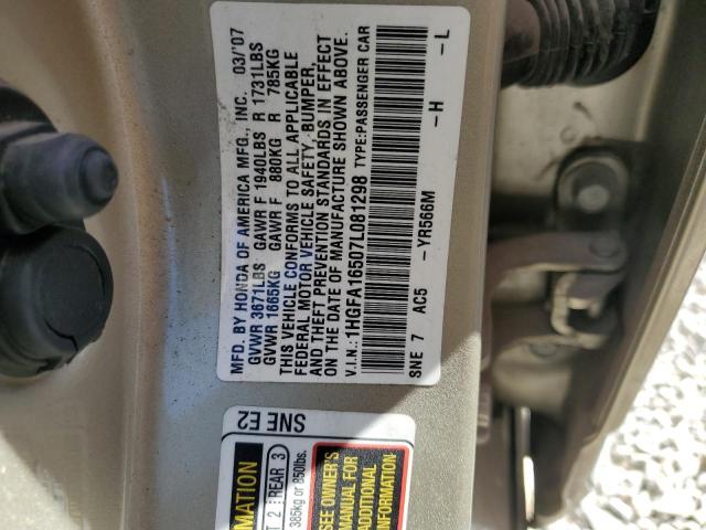 Photo 11 VIN: 1HGFA16507L081298 - HONDA CIVIC LX 