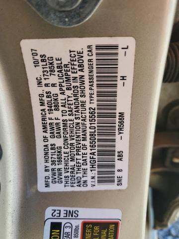 Photo 11 VIN: 1HGFA16508L015562 - HONDA CIVIC 