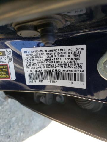 Photo 9 VIN: 1HGFA16508L103852 - HONDA CIVIC LX 