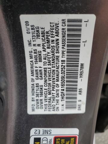 Photo 11 VIN: 1HGFA16509L025218 - HONDA CIVIC LX 