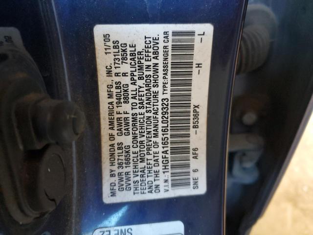 Photo 12 VIN: 1HGFA16516L029323 - HONDA CIVIC 