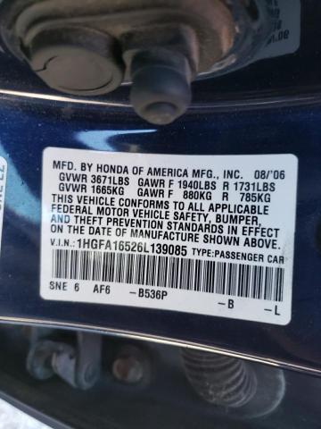 Photo 11 VIN: 1HGFA16526L139085 - HONDA CIVIC 