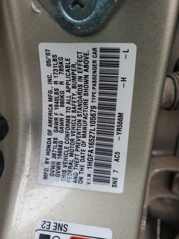 Photo 11 VIN: 1HGFA16527L105679 - HONDA CIVIC 