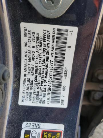 Photo 11 VIN: 1HGFA16527L116777 - HONDA CIVIC LX 