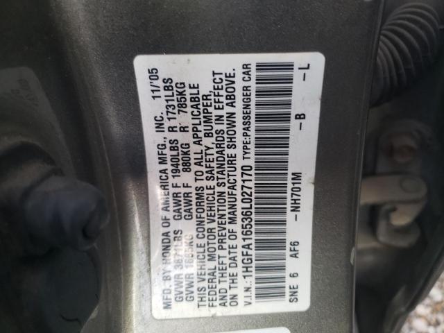 Photo 11 VIN: 1HGFA16536L027170 - HONDA CIVIC 