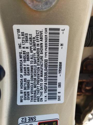 Photo 11 VIN: 1HGFA16538L048930 - HONDA CIVIC LX 