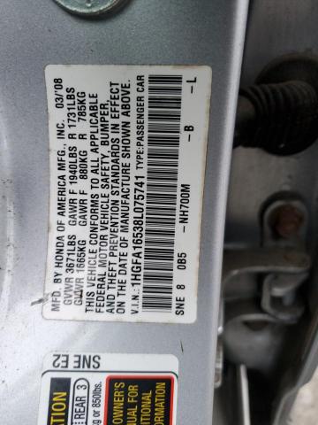 Photo 11 VIN: 1HGFA16538L075741 - HONDA CIVIC 