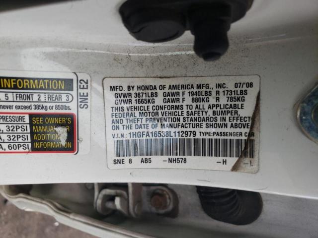 Photo 9 VIN: 1HGFA16538L112979 - HONDA CIVIC LX 