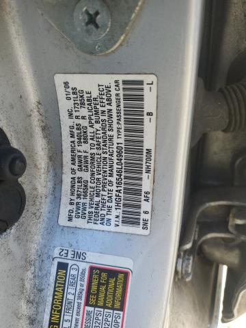 Photo 11 VIN: 1HGFA16546L049601 - HONDA CIVIC LX 