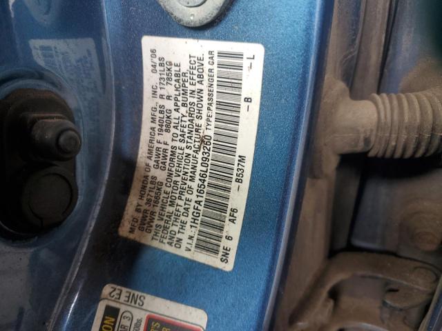 Photo 11 VIN: 1HGFA16546L093260 - HONDA CIVIC LX 