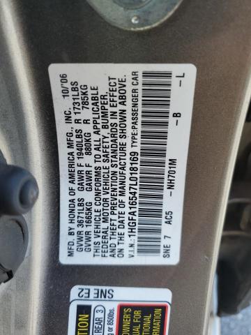 Photo 11 VIN: 1HGFA16547L018169 - HONDA CIVIC 