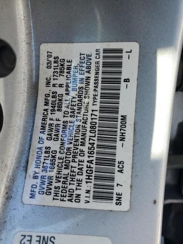 Photo 11 VIN: 1HGFA16547L080171 - HONDA CIVIC 