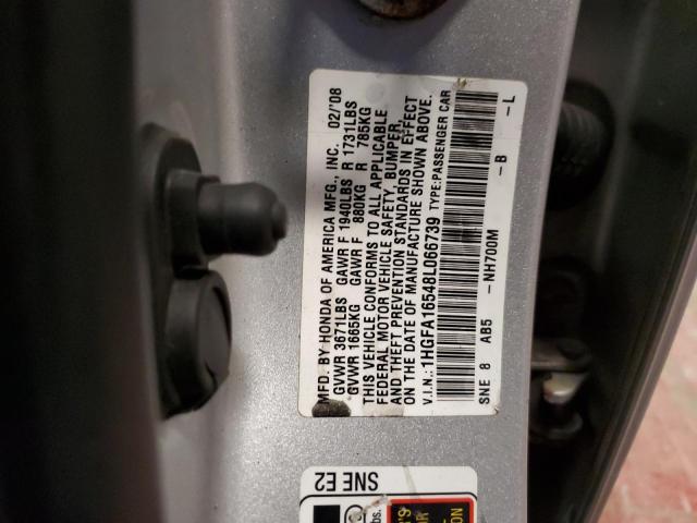 Photo 12 VIN: 1HGFA16548L066739 - HONDA CIVIC 