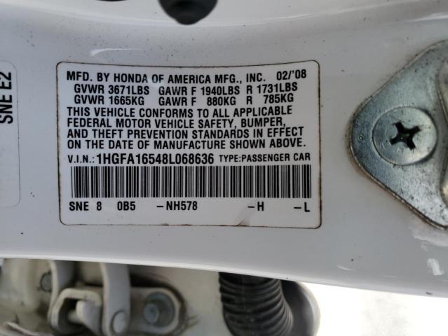 Photo 12 VIN: 1HGFA16548L068636 - HONDA CIVIC 