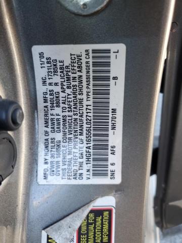 Photo 11 VIN: 1HGFA16556L027171 - HONDA CIVIC 