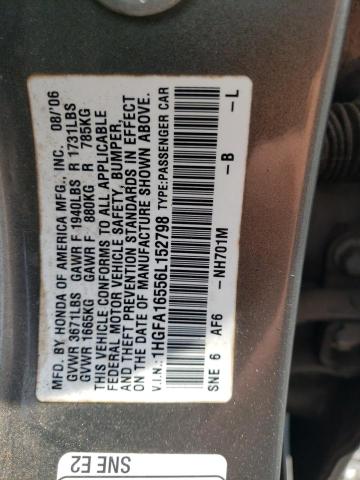 Photo 11 VIN: 1HGFA16556L152798 - HONDA CIVIC LX 