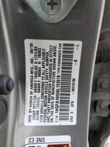 Photo 12 VIN: 1HGFA16556L153918 - HONDA CIVIC 