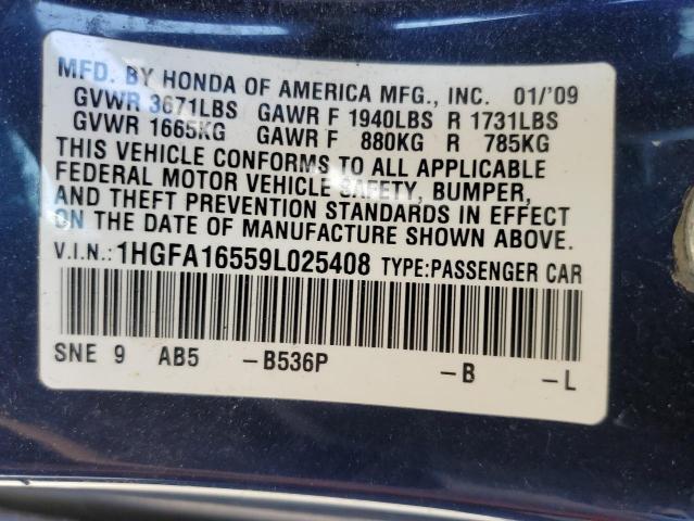 Photo 11 VIN: 1HGFA16559L025408 - HONDA CIVIC 