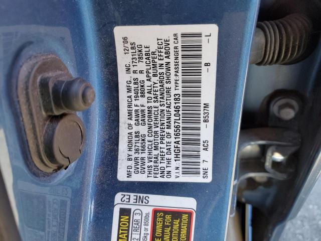 Photo 11 VIN: 1HGFA16567L046183 - HONDA CIVIC 